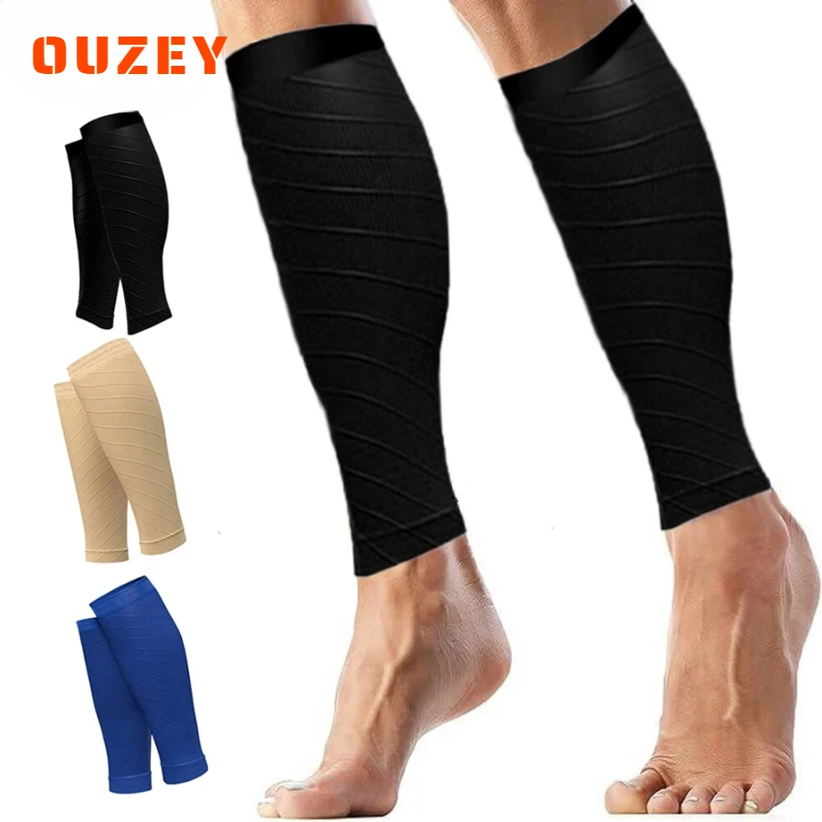 

1Pair Sport Compression Calf Sleeves for Men & Women (20-30mmhg) - Footless Compression Socks for Shin Splints Running Cycling