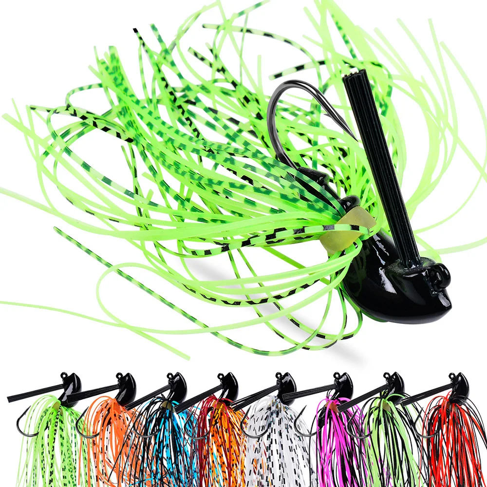 7G 10G 14G Spinnerbait Buzzbait Anti-barb señuelo de pesca negro boca grande lubina pez barba Lucio goma Jig Wobbler aparejos de pesca - imagen 3