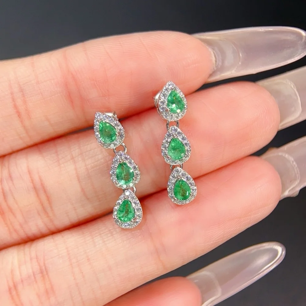 S925 3×4mm Sterling Silver Natural Gemstone Earring for Women Fashion Healing Jewelry Stylish Accessory Sweet Gift 1 Pair