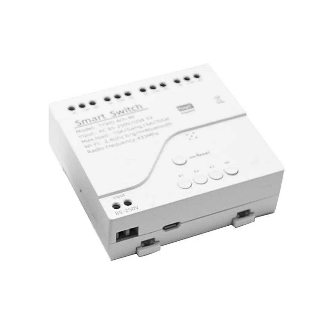 B63B-Tuya Smart Wifi Motor Switch Module RF 433 Radio Remote Control 4CH Inching Relay For Alexa Google Home, 4CH