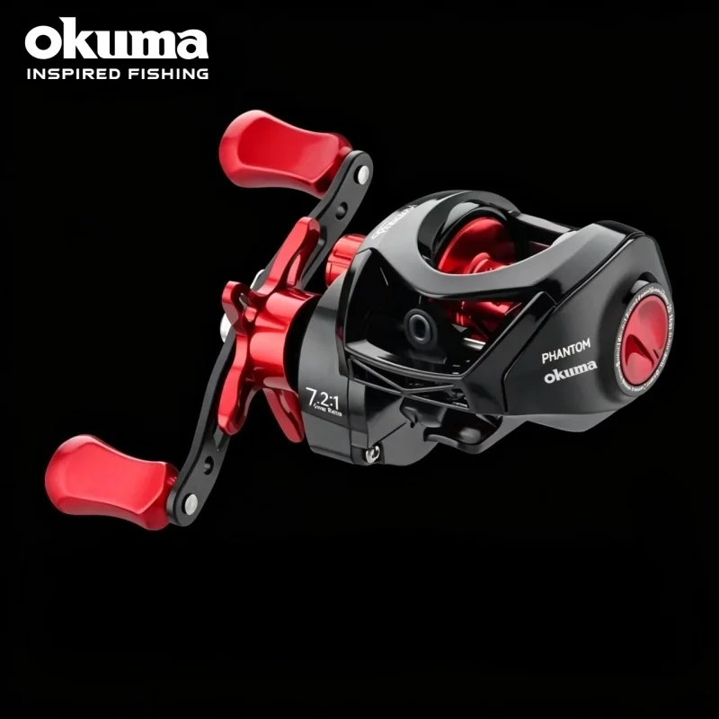 okuma製、最新のベイトキャスティングリール。最大ドラッグ力18kg。超軽量で、バスやパイク釣りに最適な釣り具。