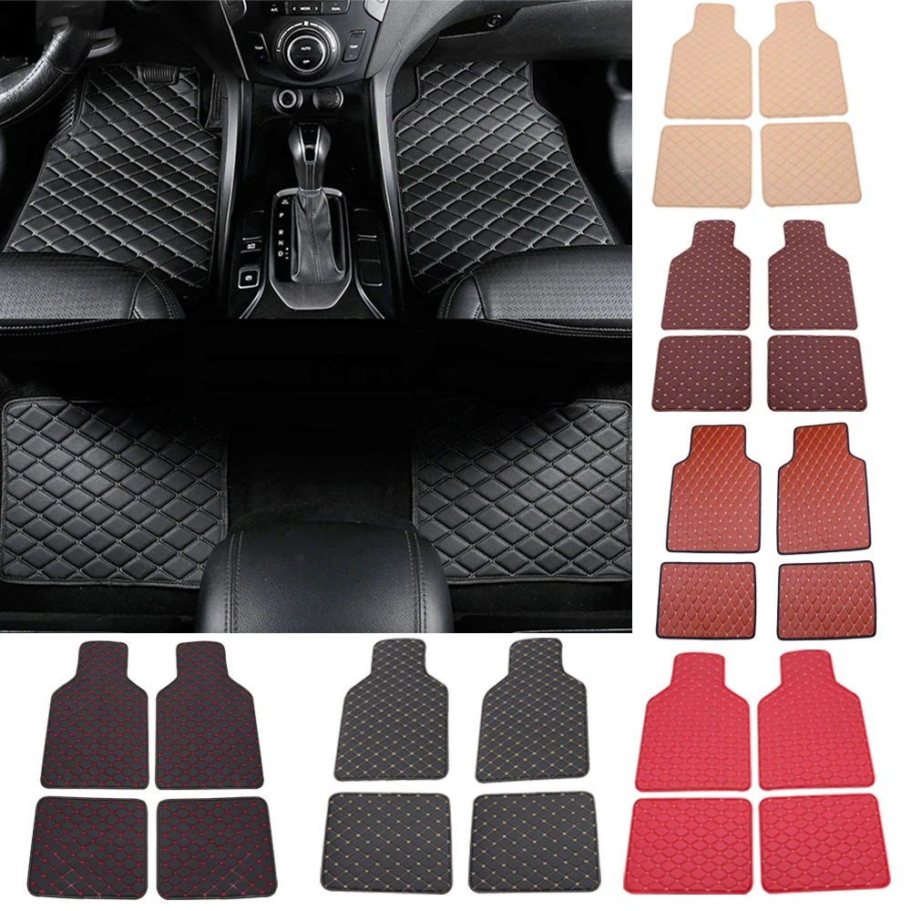 For Citroen All Model C2 C3 XR C4 Cactus Aircross C5 C6 DS3 DS4 DS5 Car Floor Mats Leather Interior Parts Rugs Auto Accessories