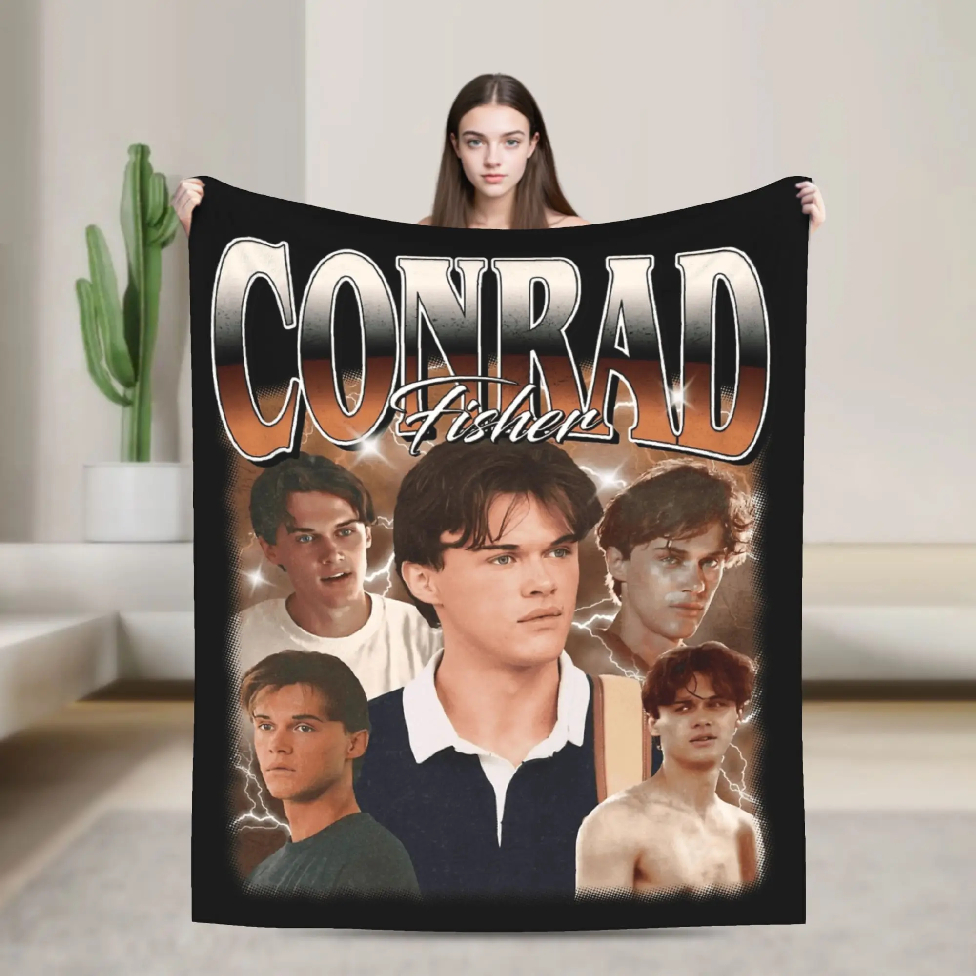 Team Conrad Fisher Flannel Blanket  Super Warm Throw Blanket for Couch Bed Travel Fluffy Bedspread Sofa Bed Cover