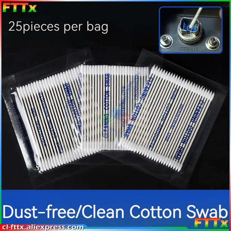 10bag/lot Fiber Optic cleaner Cotton swab 2.0MM 2.2MM 2.6MM Fiber optic connector cleaner Sticks