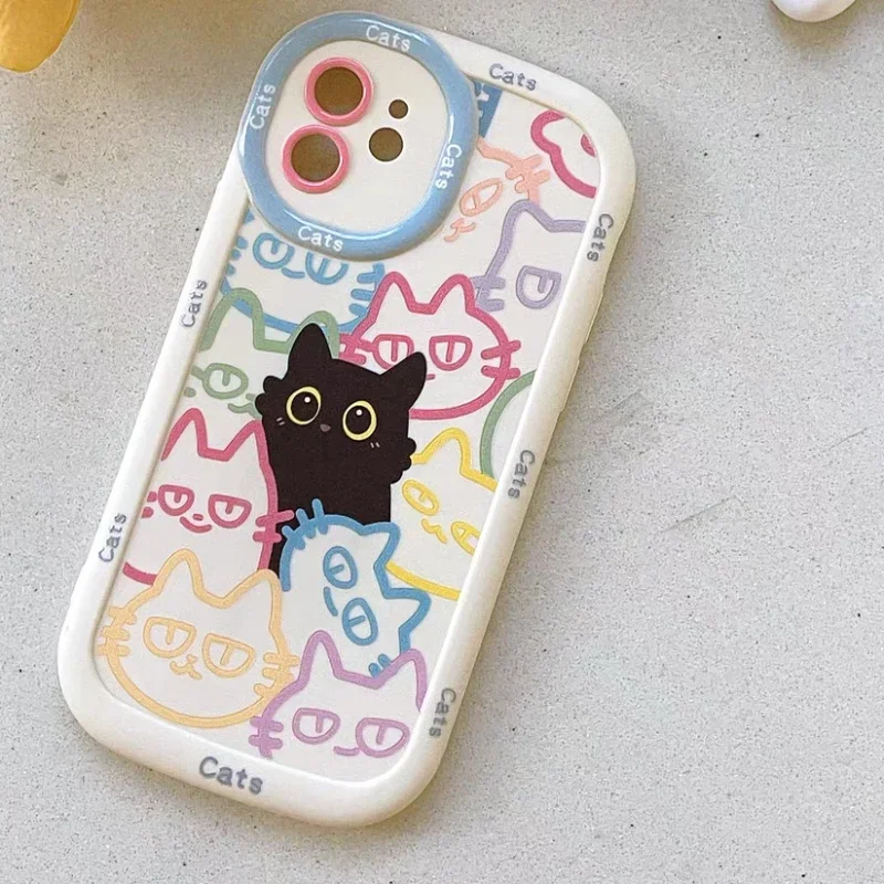 Cut Colorful Cat Butterfly Animal Phone Case For Infinix Hot 50 40 30i 20 Note 30 40 Pro Smart 9 8 7 Tecno Spark 10 Pro Cover - view 2