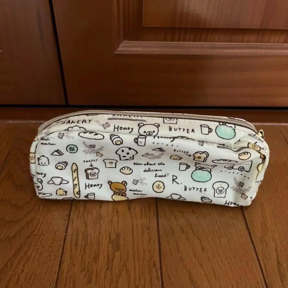 Rilakkuma Bakery Series กระเป๋าใส่เครื่องเขียนกระเป๋าผ้าใบสไตล์ญี่ปุ่นดินสอการ์ตูนอะนิเมะอุปกรณ์ต่อพ่วงเด็กของขวัญ