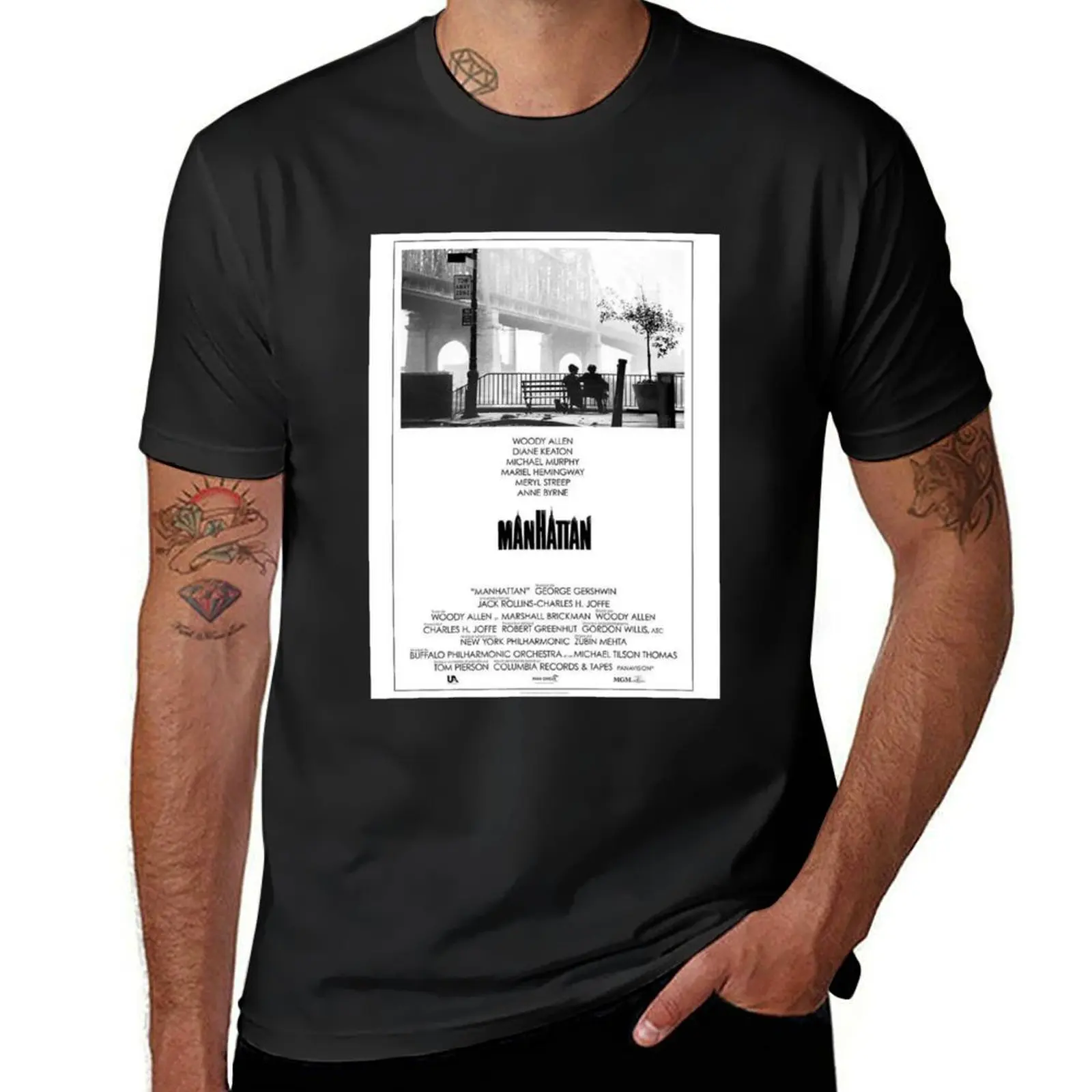 Manhattan Poster Woody Allen Sticker T-Shirt blanks plus sizes mens big and tall t shirts