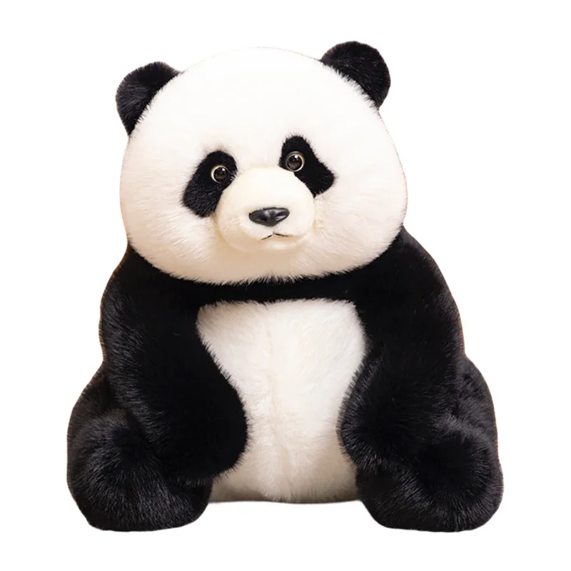 28/35CM Cute Lifelike Panda Plush Toy Soft Stuffed Animal Simulation Panda Model Pillow Cartoon Kawaii Birthday Gifts