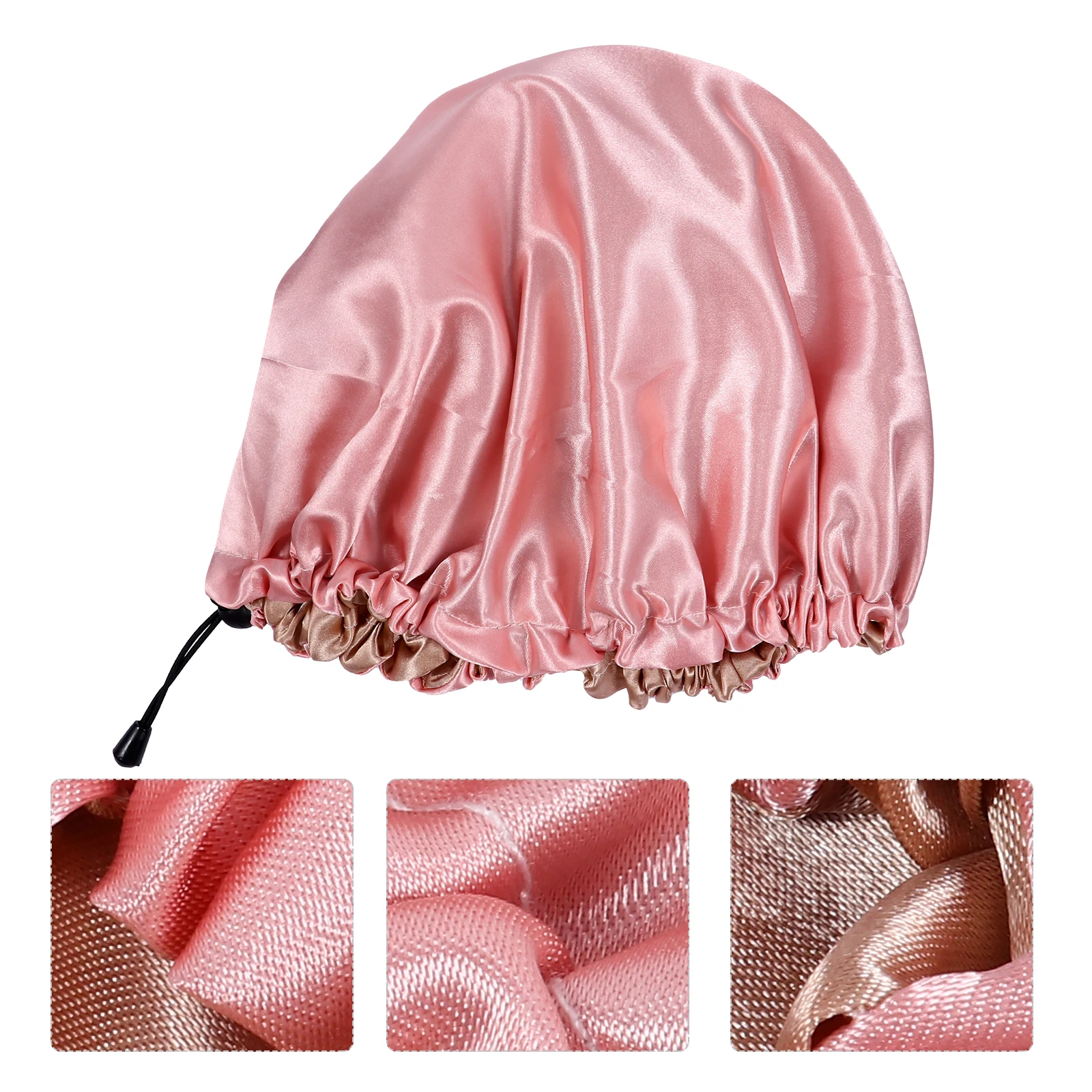 

Shower Cap Makeup Hair Adjustable Bonnet Loss Satin Sleep Bathing Silk Hat Salon