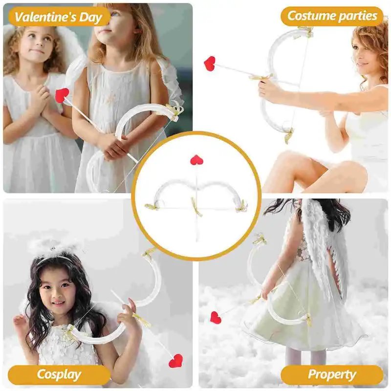 Cupid Bow Arrow Cosplay Costume Props Set Archery Toy Women Party Valentines Halloween Photography Props