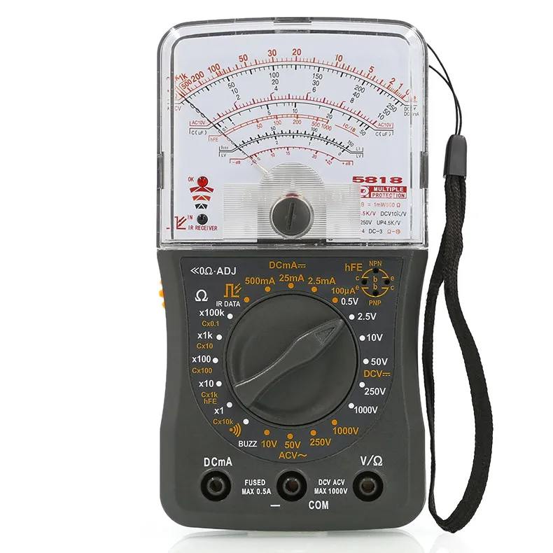 5818 Mini Analog Multimeter High Accuracy Mechanical Pointer Meter Pocket Size for Electrician DIY