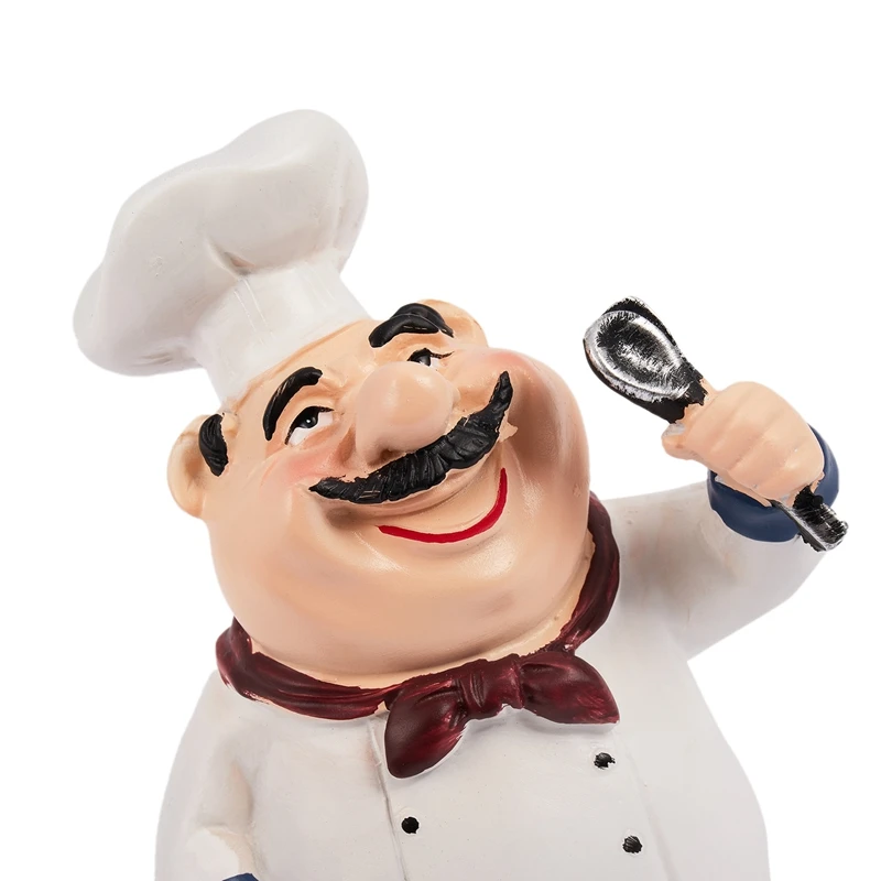 Retro Chef Model Ornaments Resin Crafts Mini Chef Figurines Home Kitchen Restaurant Bar Coffee Decor