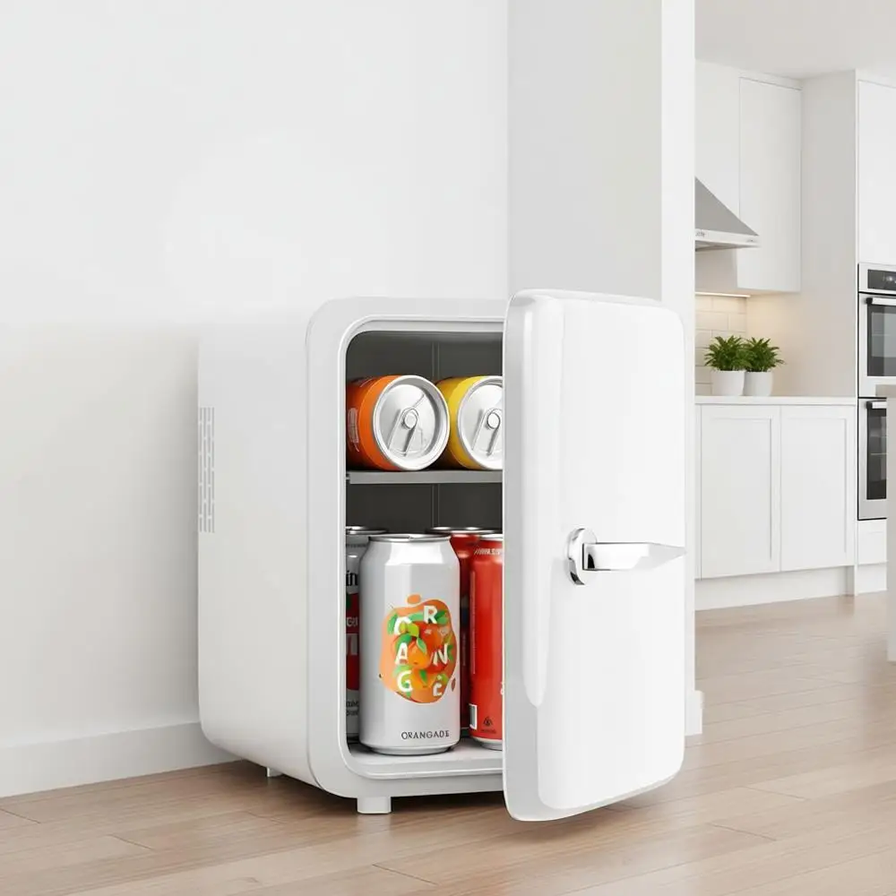 

Мини-холодильник-нагреватель для косметики, уходовых средств и продуктов, для спальни, перламутрово-белый