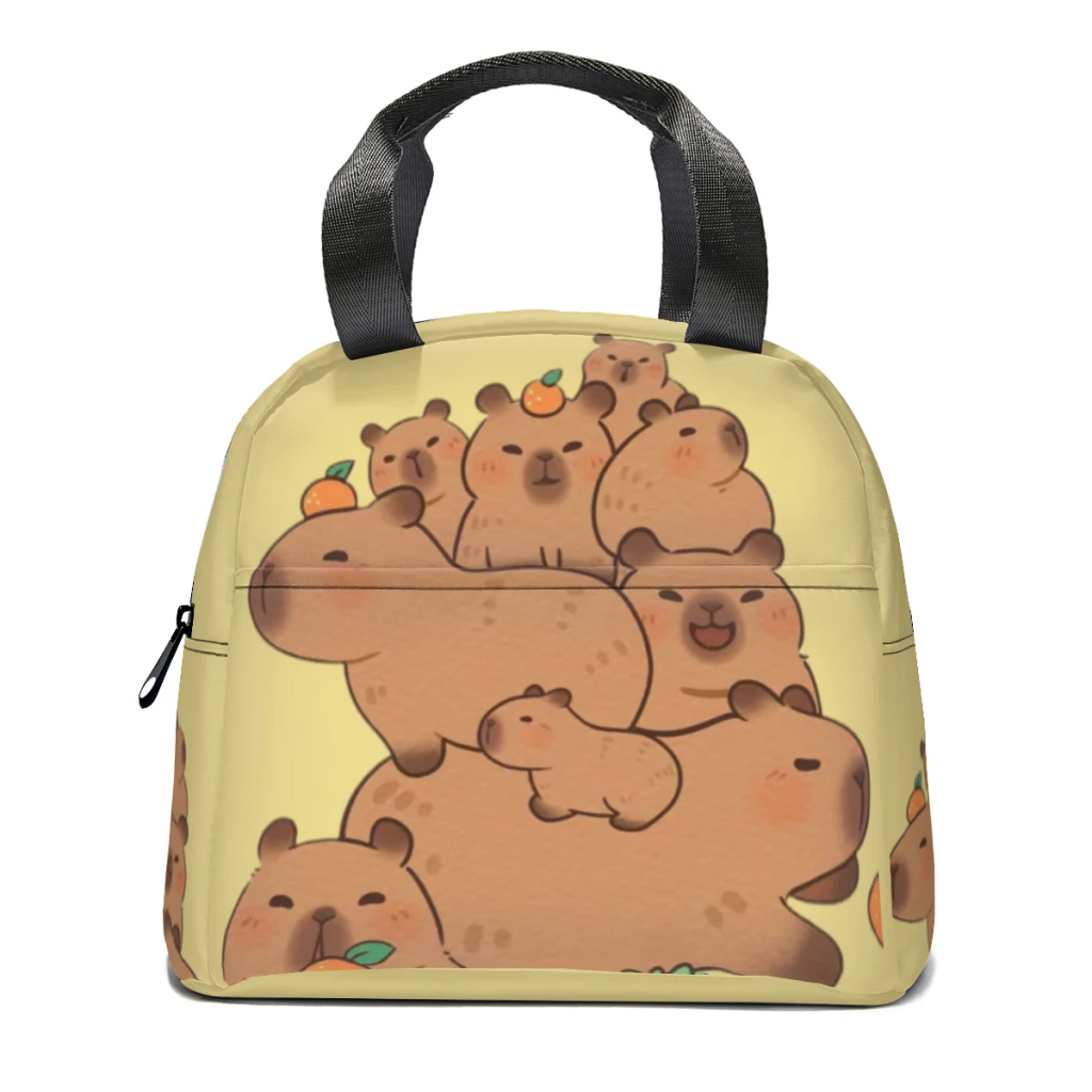 

Cute Capybara Lunch Bag for School Waterproof Picnic Thermal Cooler Insulated Lunch Box Women Kids Tote Bags