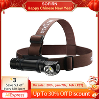 Sofirn Headlamp HS40 USB C Rechargeable 18650 Super Bright SST40 LED Torch 2000lm Flashlight with 2 Modes Power Indicator