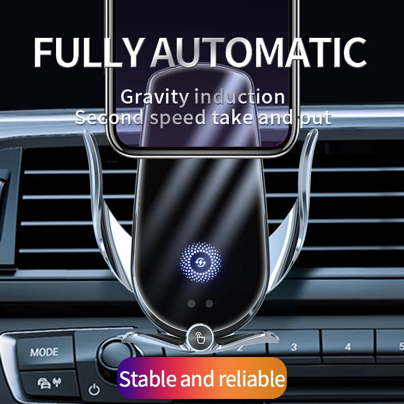 Автомобильный беспроводной держатель для телефона, подставка, станция быстрой зарядки, зарядное устройство, автоматическая инфракрасная индукция для iPhone 15, 14, 13, 12, Samsung Xiaomi