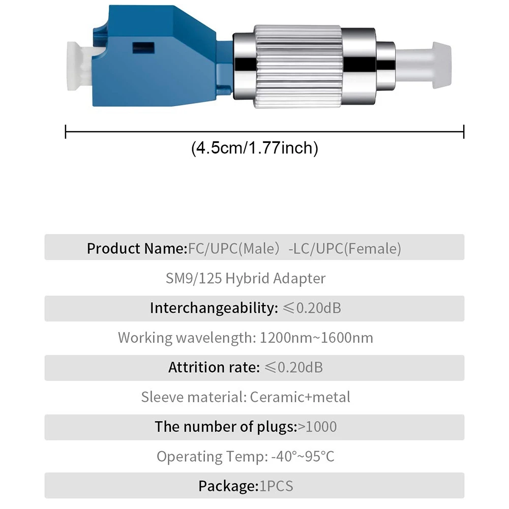 VFL Visual Fault Locator, Fiber Light Tester, Cabo óptico com modo único FC, macho para LC fêmea adaptador B, 30MW, 30km