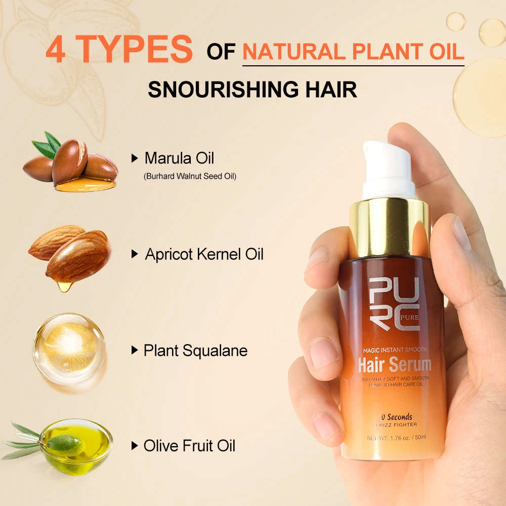 PURC Magic Hair Oil Instant Repair Dry Damaged Frizzy Deep Nourishes Hair Serum Smoothing Treatment Hair Care