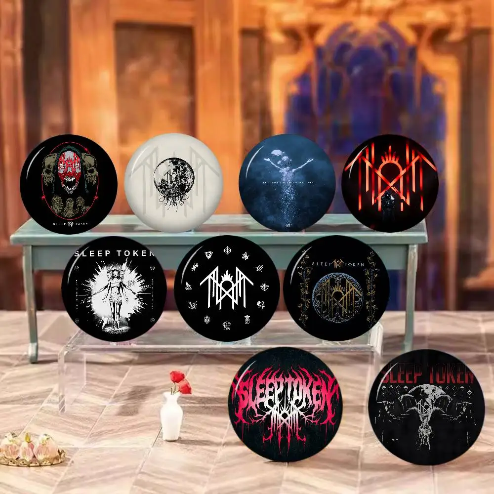 Sleep Rock Band T-Token Cartoon Brooches Anime Badge Round Handmade Brooch Lapel Pins Jewelry for Backpack Clothes Gifts
