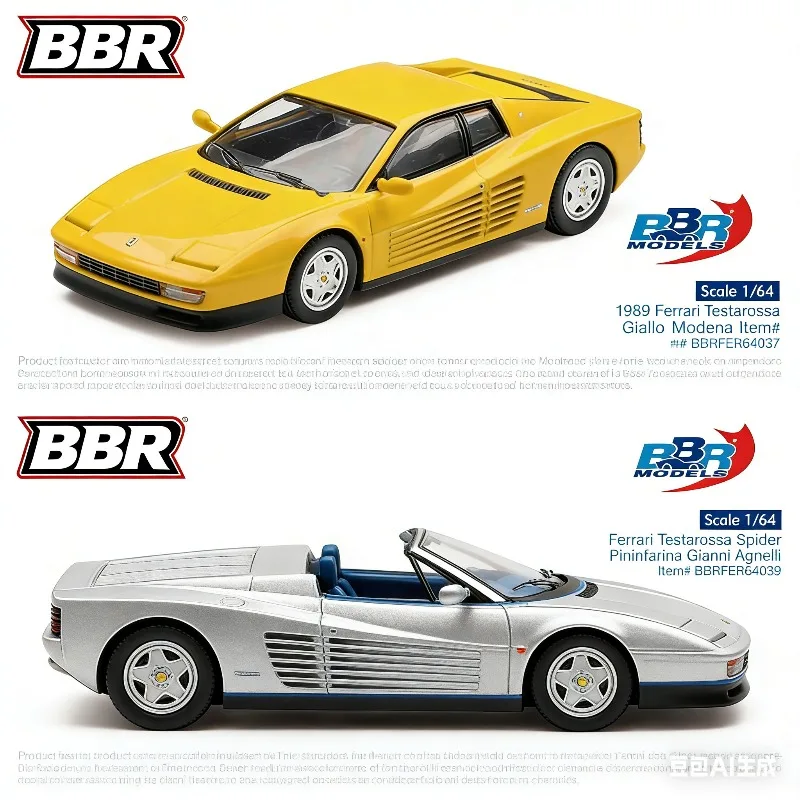 

Модель автомобиля BBR 1:64 Testarossa из чугуна, имитация статической модели из сплава, подарок для мальчиков на праздник, коллекционный предмет для взрослых, украшение для дома.