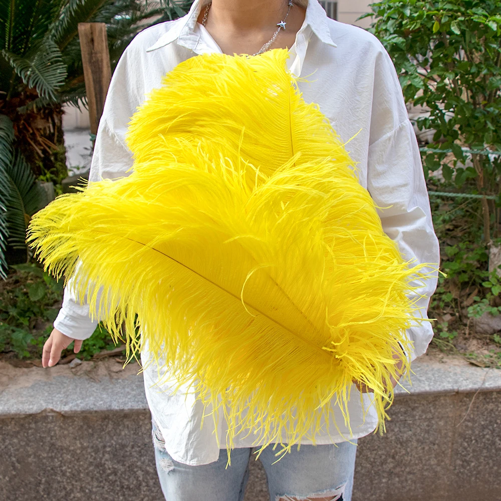 10PCS Yellow Ostrich Feathers 15-60CM for Wedding Party Home Decor Natural Ostrich Feather Table Centerpiece Decoration Crafts