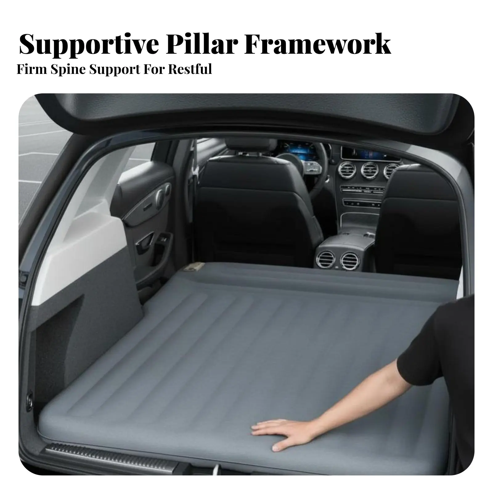 Colchón de Aire para Maletero de SUV, Inflado Automático, Cama Plegable, Colchoneta Portátil para Dormir en el Auto y Viajes por Carretera