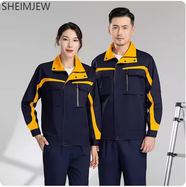 Unisex Autumn Winter Work Clothes Thickened And Wear-resistant Labor Protection Suit Auto Repair And Decoration Welding Work Set