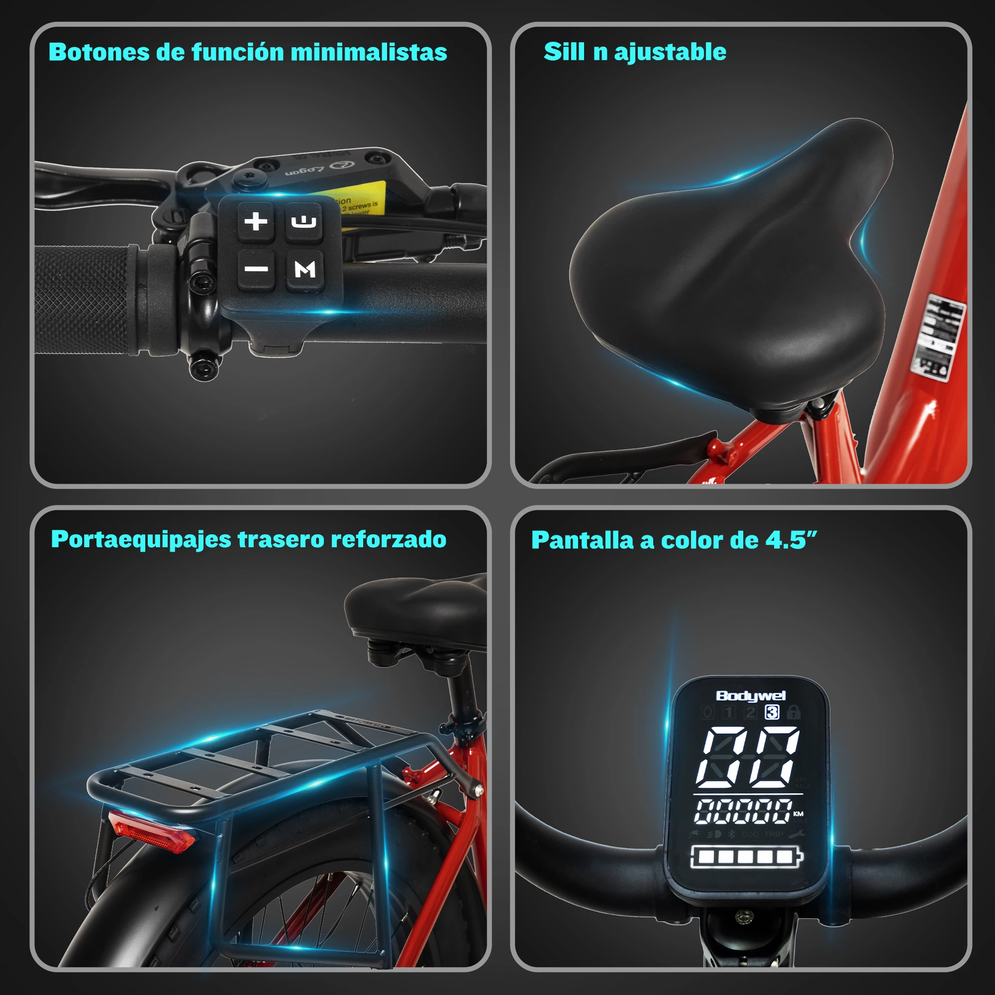 Bicicleta eléctrica Bodywel D9/D6 para adultos, con neumáticos anchos de 26 pulgadas, batería extraíble de 48 V y 15 Ah, motor BAFANG, autonomía de hasta 80 km, frenos de disco hidráulicos, disponible en stock en la UE.