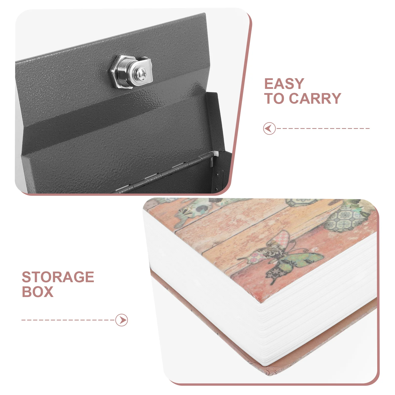 Password Storage Box Money Bank False Bool Model Hidden Compartment Items Piggy Safe with Lock Coin Book Household