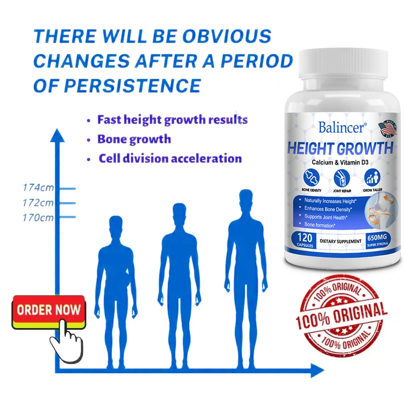 Bone Growth - Growth Supplement for Adults and Children - Grow Taller, Increase Bone Density, Reduce Bone Loss, Osteoporosis