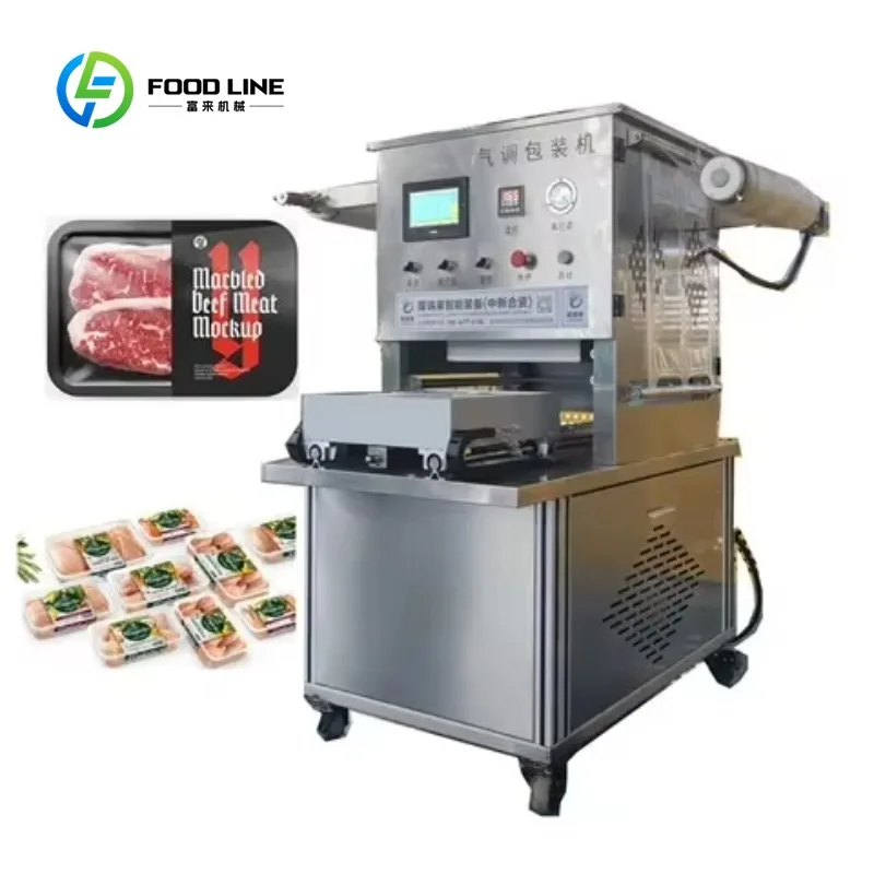 Commercial Best Selling Continuous Meat Tray Sealing Machine High Quality Modified Atmosphere Packaging Equipment Customized