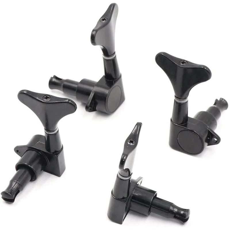 Sealed Bass Tuning Pegs Machine Heads Electric Guitar 2L2R String Tuners Replacement Parts Pack Of 4 Black