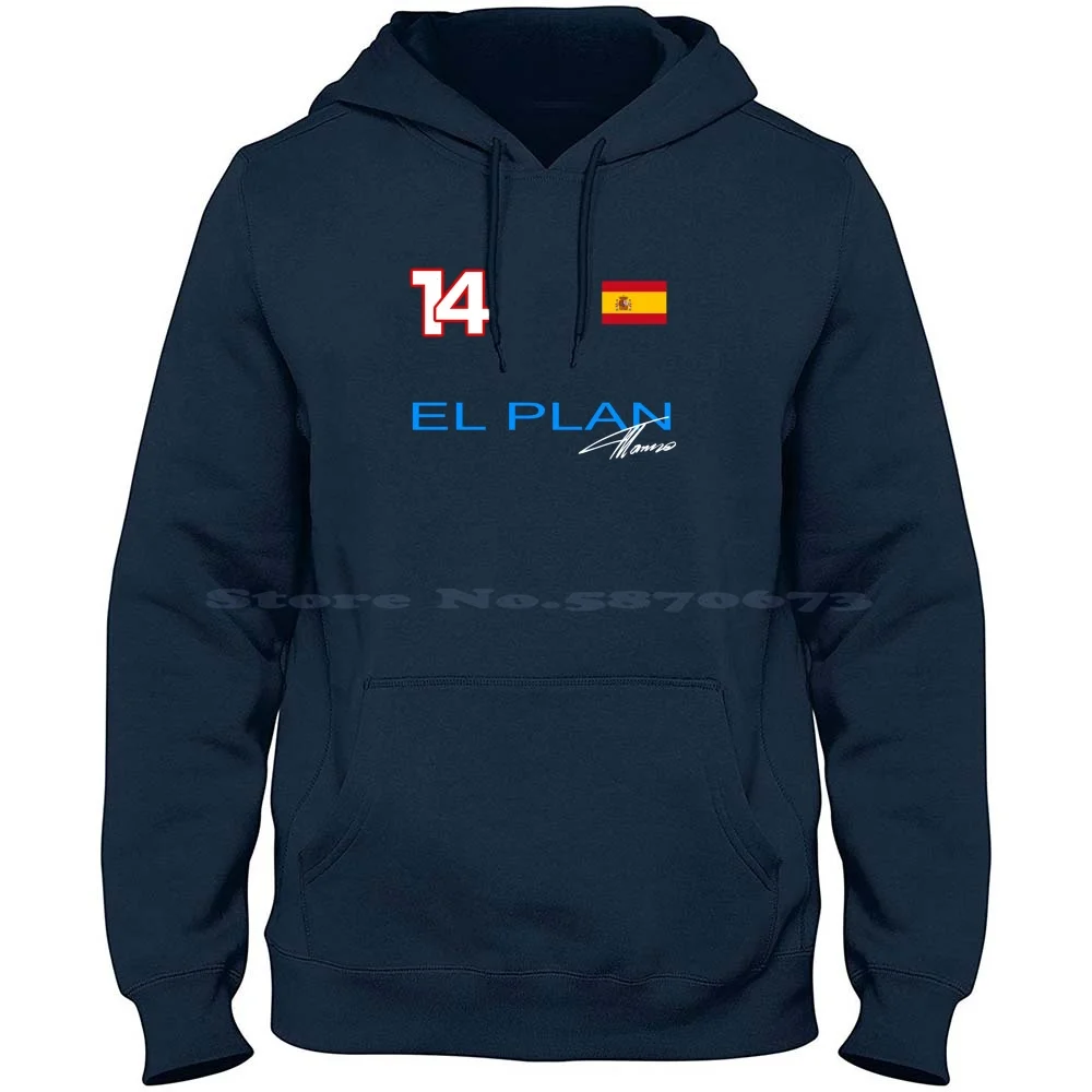 Alonso 14 El Plan 100% Cotton Hoodie El Plan Fernando Alonso El Plan Alonso Fernando Alonso El Plan Alonso Alonso Alpine