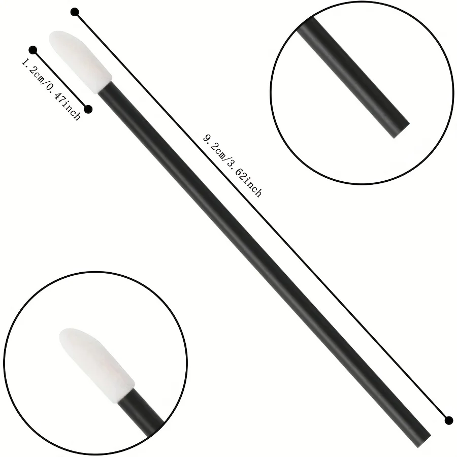 500本使い捨てリップブラシ - ラテックスフリーのリップスティックアプリケーター、精密チップ付き、サロン＆家庭用リップグロスワンド