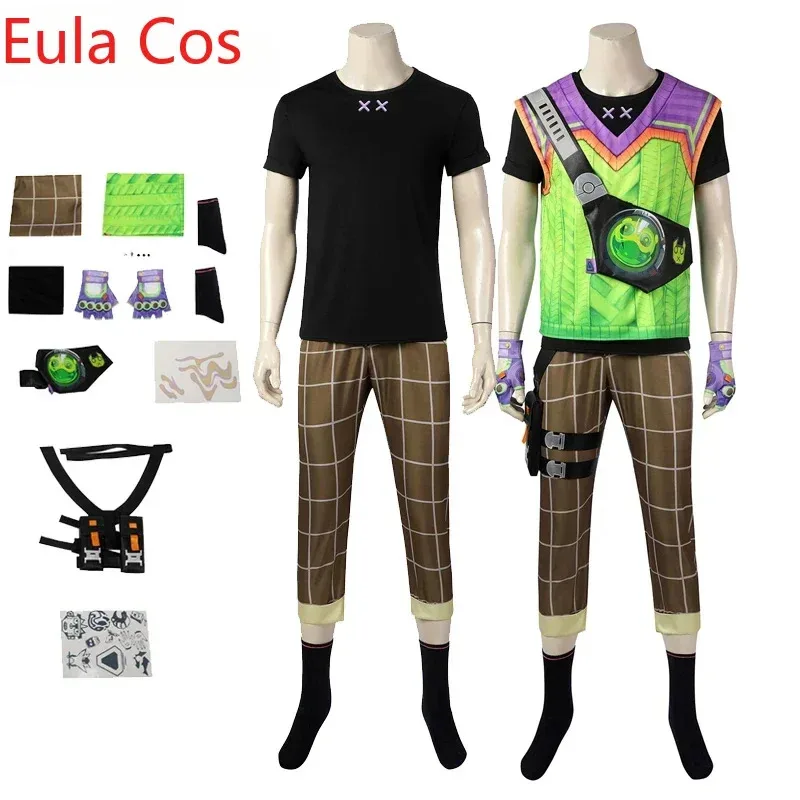 

Gekko Cosplay Anime Costume VALORANT Role Play T-shirt Pants Belt Outfits Men Casual Outfits Halloween Carnival Party Suit