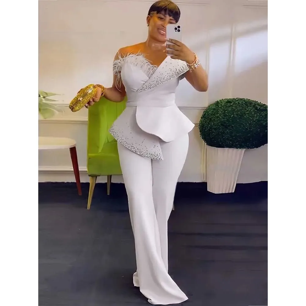 

High Waist Strapl Jumpsuit Rivet Collar Lady Evening And ort Cotton Rer Spring 2026 Ladies Faion Casual Wear