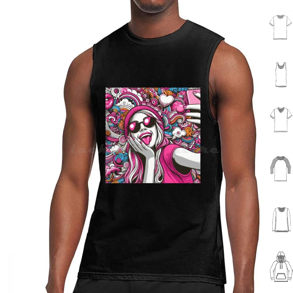 Dreams To Taste And Fried Fantasies Tank Tops Vest Sleeveless Vibrant Art Whimsical Patterns Everyday Utensils Bright