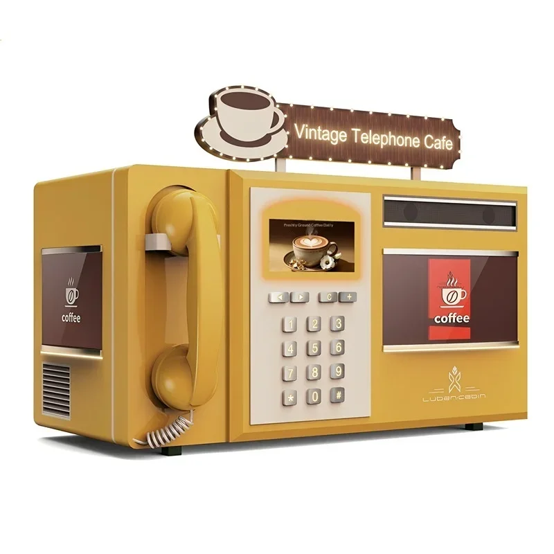 Metal craftsmanship created a mobile, large-scale creative phone booth for the tea shop.