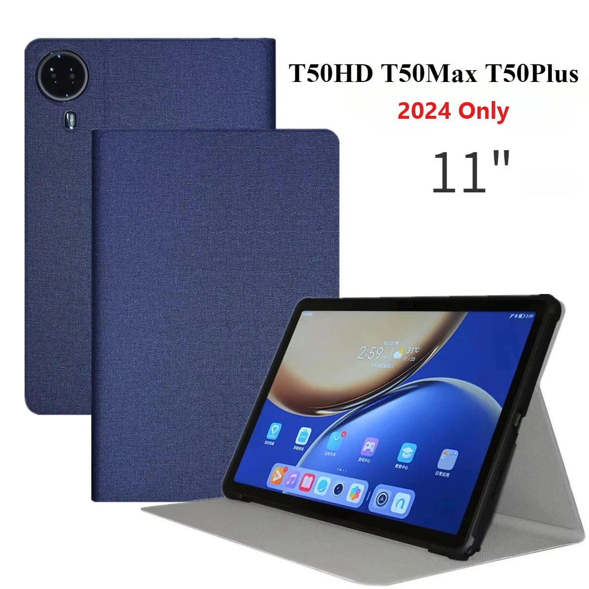 

Смарт-чехол для Teclast T50HD T50Max T50Plus 2024, чехол-подставка из искусственной кожи с мягкой задней крышкой, противоударный, защита всего тела