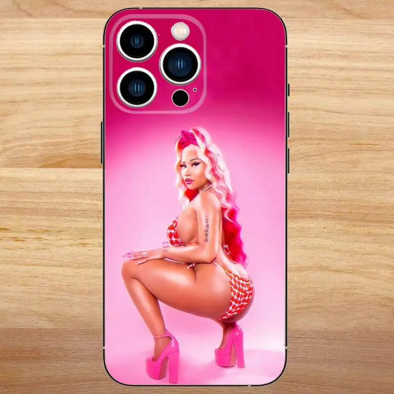 Hot Singer Nicki Minaj Telefoon Case Voor iPhone 15,14,13,12,11,Pro,Max,Plus,Mini,X,XS,XR,8,7,6,S,Plus,SE Zachte Zwarte Case