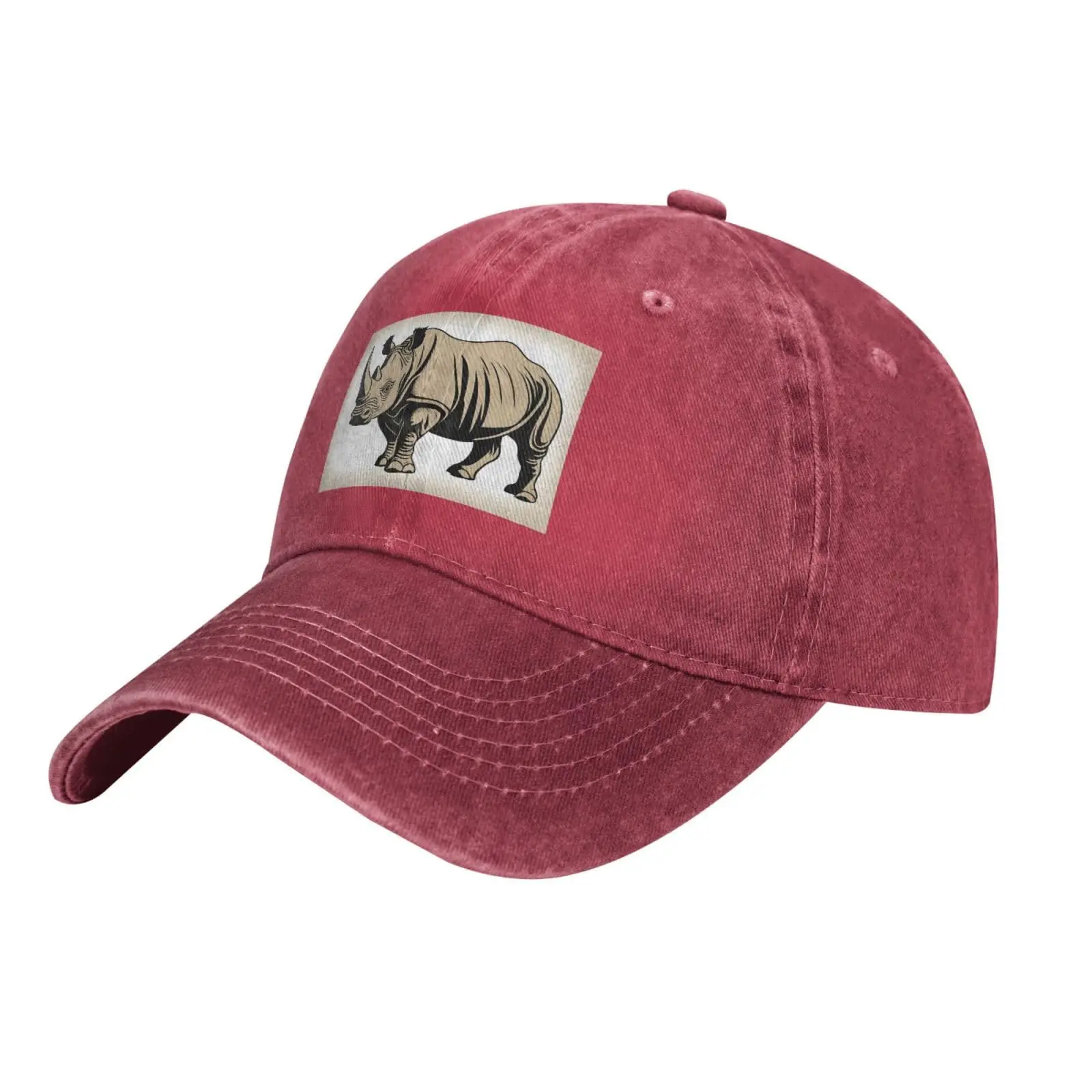 Black Animal Rhino Pattern Adult Classic Denim hat : Comfortable, Light Unisex Suitable for Outdoor Sports Activity, One Size