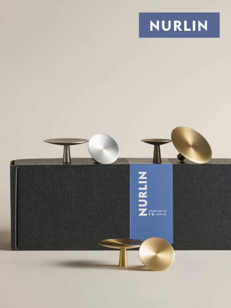 Nurlin Solid Brass Cabinet & Drawer Knobs Wardrobe Door Knob Elegant Modern Minimalist Design Multiple Finishes Available CH120