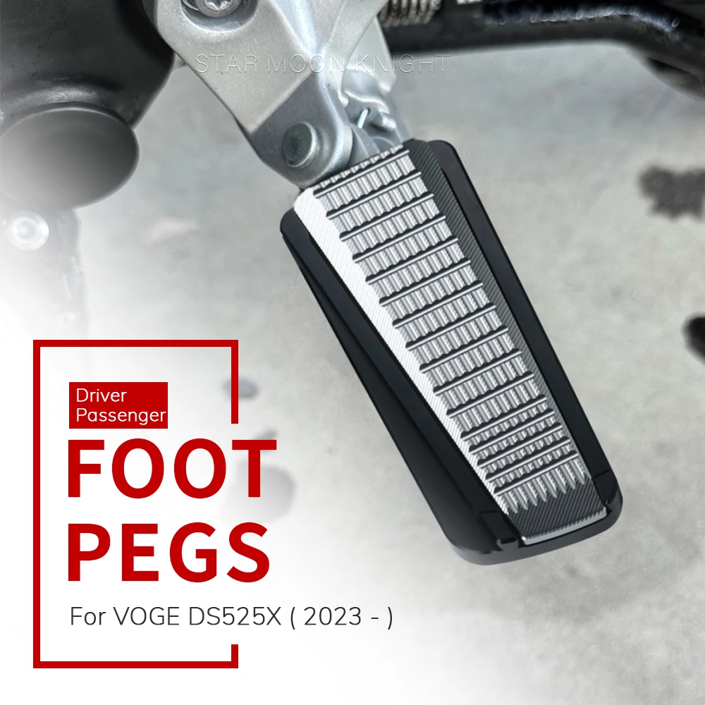 For VOGE DS525X DS 525 X 525DSX 525 DSX Motorcycle Aluminum Foot Pegs Widen Footrest Pad Extension Passenger Foot Rests Pedal