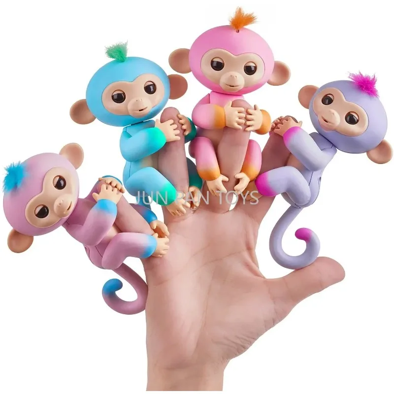 Lansay FINGERLINGS Charli – Interaktiver Plüschaffe Rosa/violett Mit über 70 Geräuschen & Reaktionen