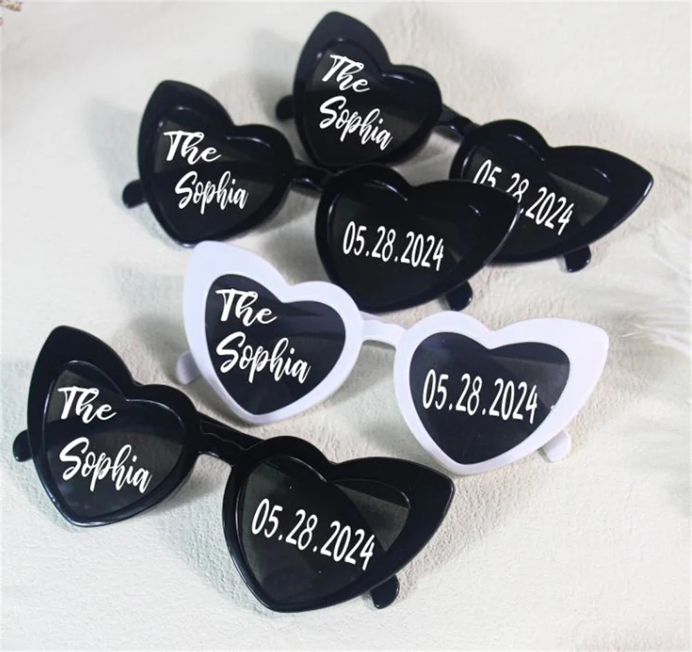 Custom heart shape Sunglasses,Funky glasses,Bridal Party Favors, Bachelorette Party,Bridesmaid gift