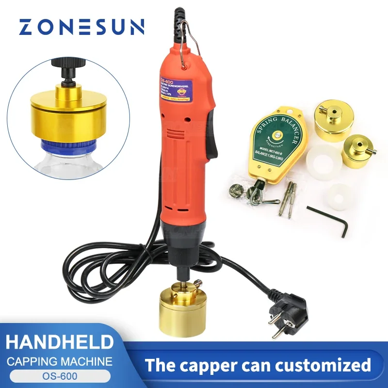 ZONESUN Manual Portable Semi Automatic Vial Electric Plastic Bottle Capping Machine Cap Screwing Sealing Machine Bottle Capper