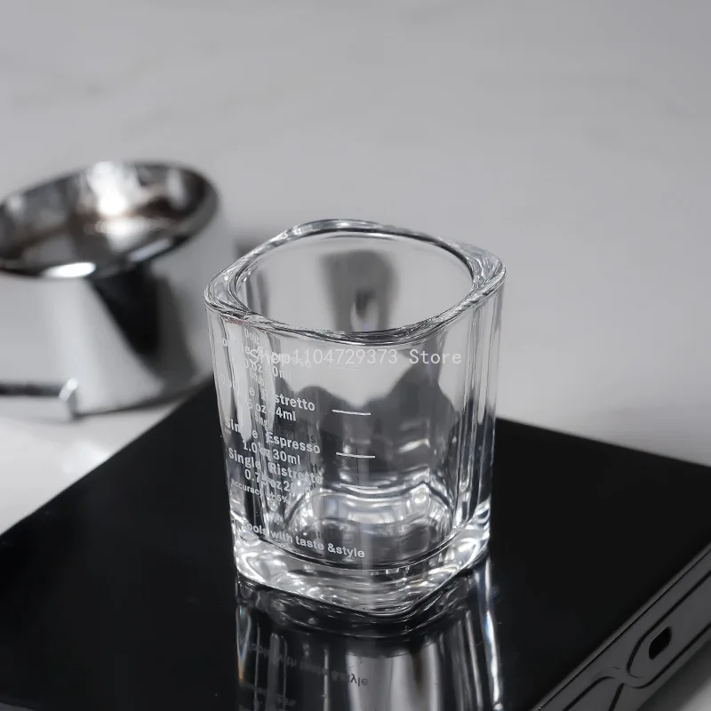 60 مللي كوب قياس الإسبريسو زجاج سميك مقاوم للحرارة مع مقياس استخراج كوب مقهى أداة أجزاء ماكينة القهوة