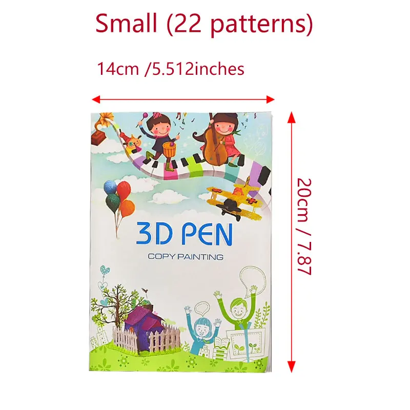 Patronen voor 3D-pennen: schilderboek, grafische sjablonen en schildertutorials met dubbelzijdig printen en PVC-transparante plaat