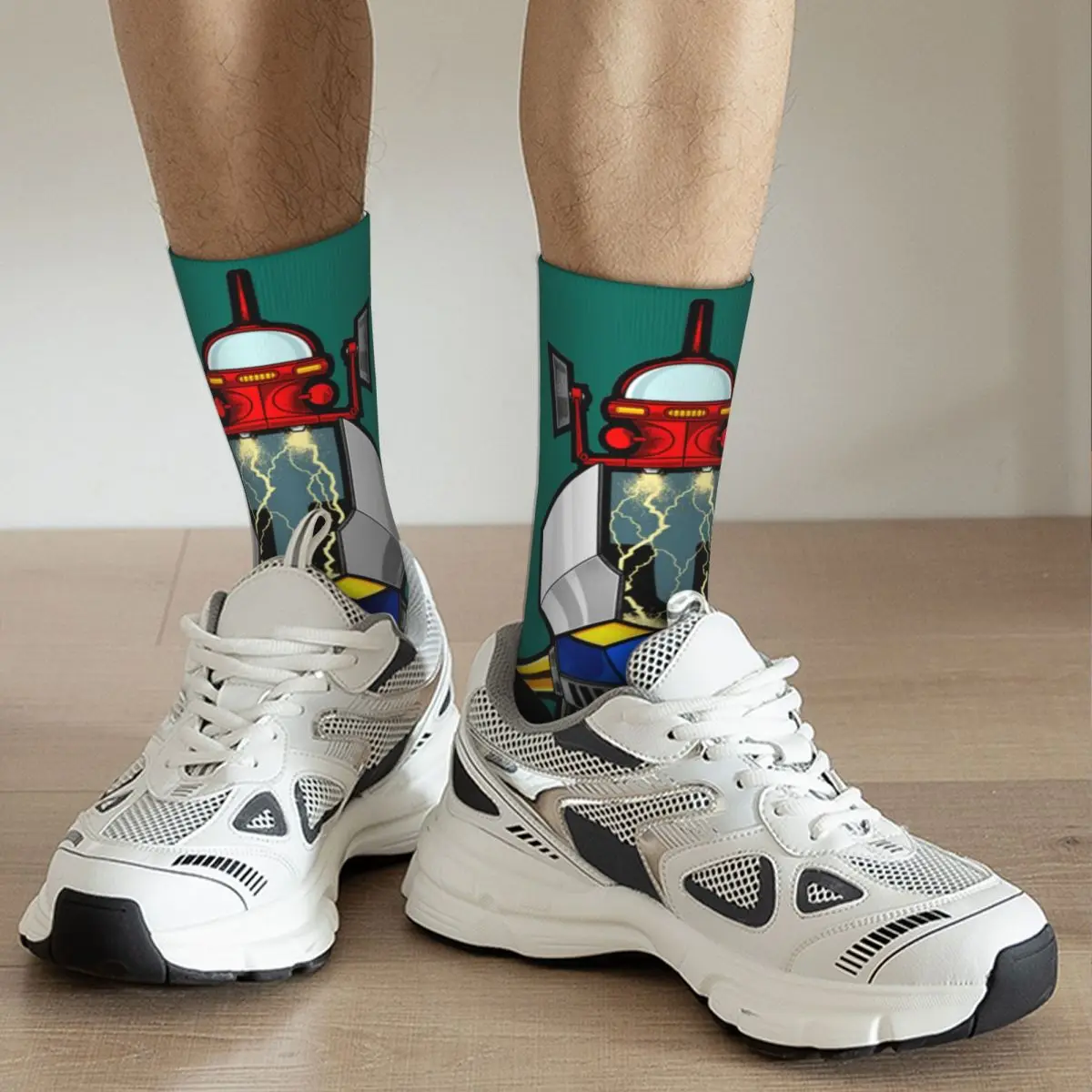 Autumn Winter Colorful Unisex Mazinger Z Head Power Socks Non-slip Sports Socks