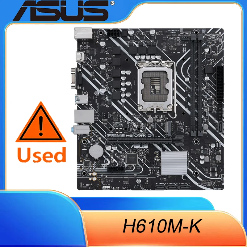 

Материнская плата ASUS Prime H610M-K D4 Intel H610 (LGA 1700) mic-ATX с DDR4, PCIe 4,0, слотом M2, Realtek 1 ГБ Ethernet